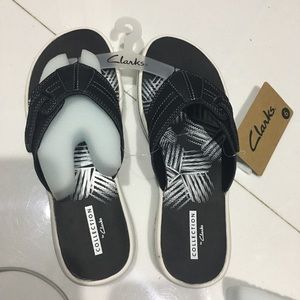 Clark’s flip flops